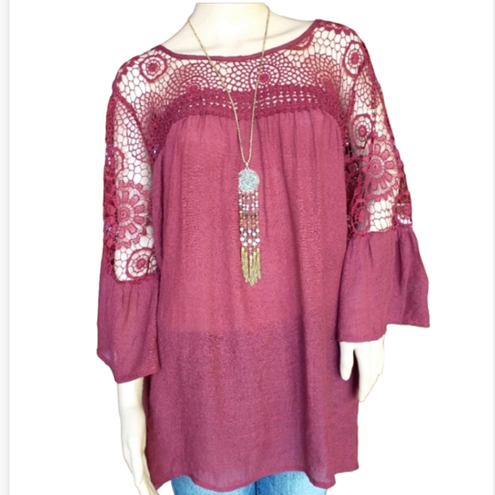 Forgotten Grace Peasant Top Size 2X